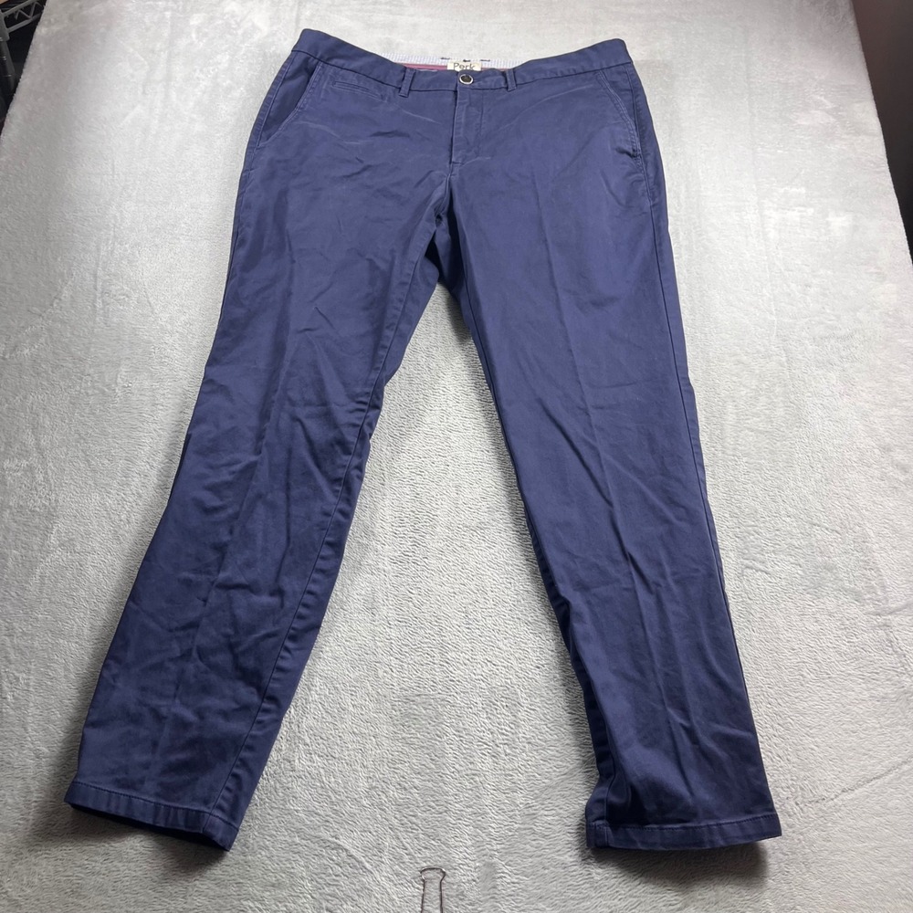 Perk Feel Good Chinos Mens 38x32 Navy Blue Slim Fit Stretch Cotton Pants